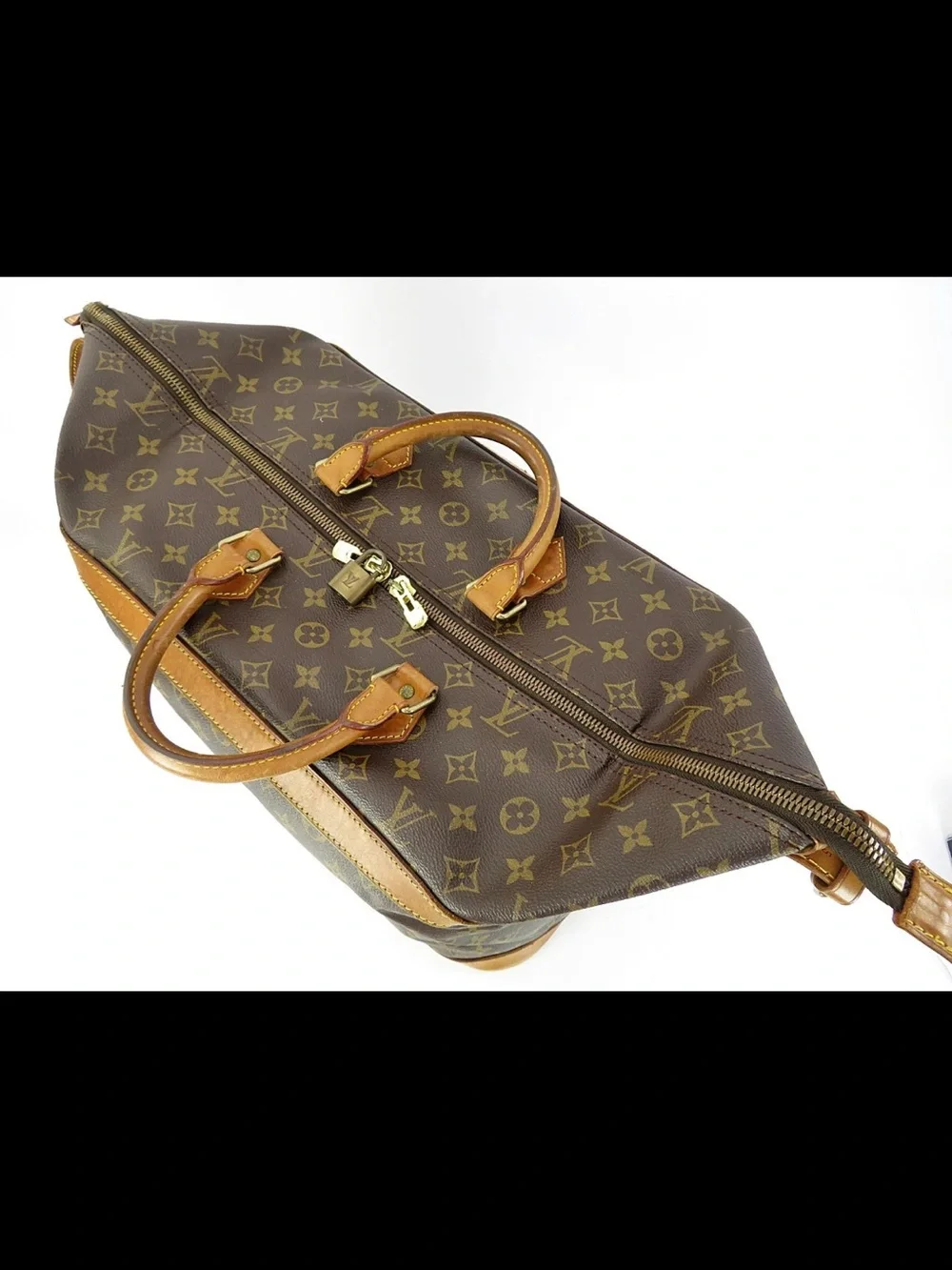 Louis Vuitton Monogram Canvas Tote with Tan Leather Trim
